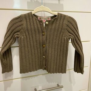 Bonpoint olive green rib cardigan sweater sz 12m